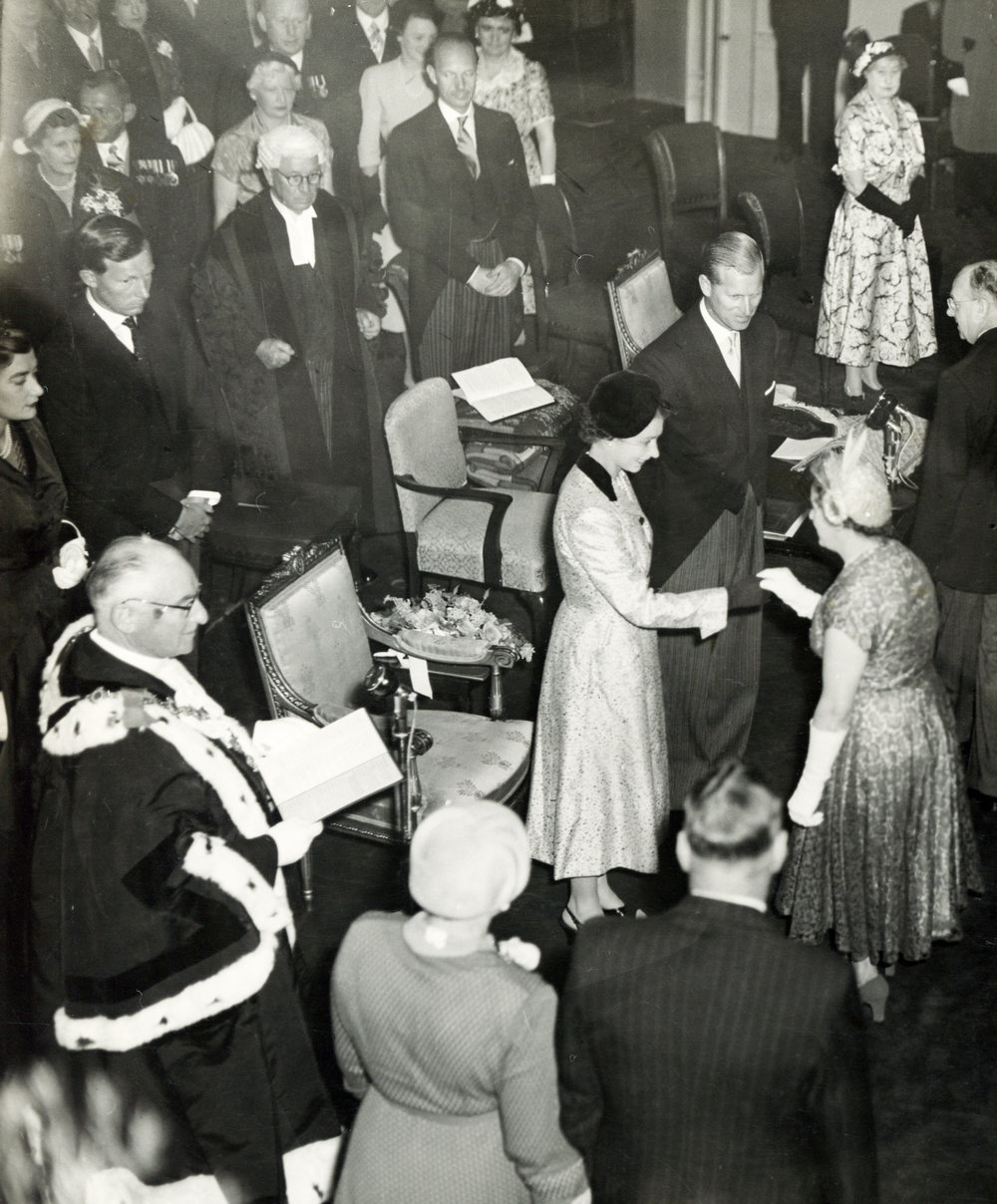 Queen Elizabeth II &amp; the Duke of Edinburgh at Wellington Town Hall