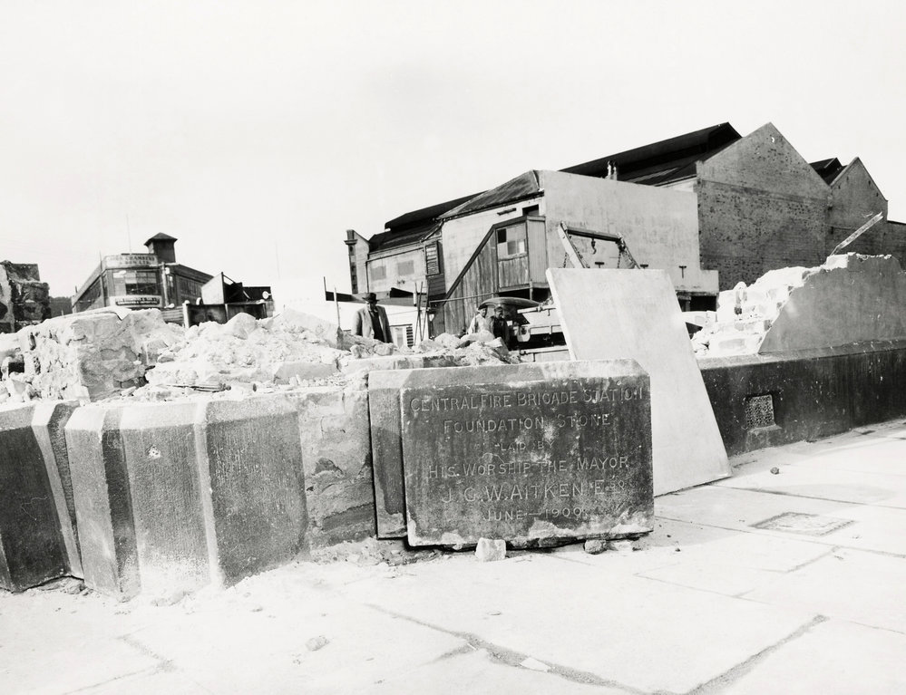 Foundation stone of the former Wellington Central Fire Station