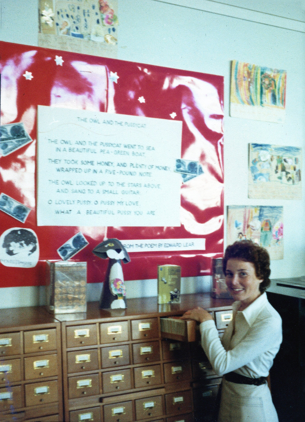 Librarian with the card catalogue 