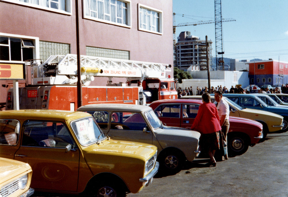 Cars parked off Wakefield Street, 1980