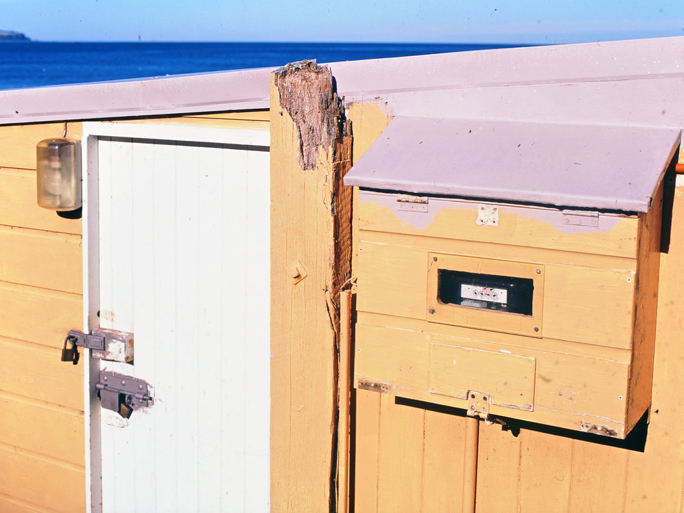 Power meter box on boatshed at Breaker bay