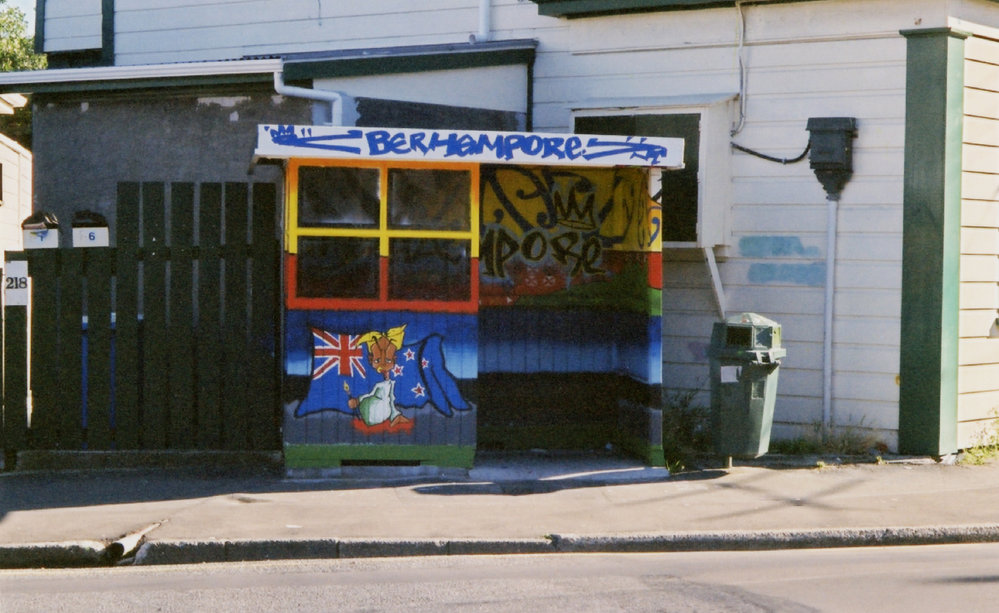 Berhampore bus stop mural, unknown artist