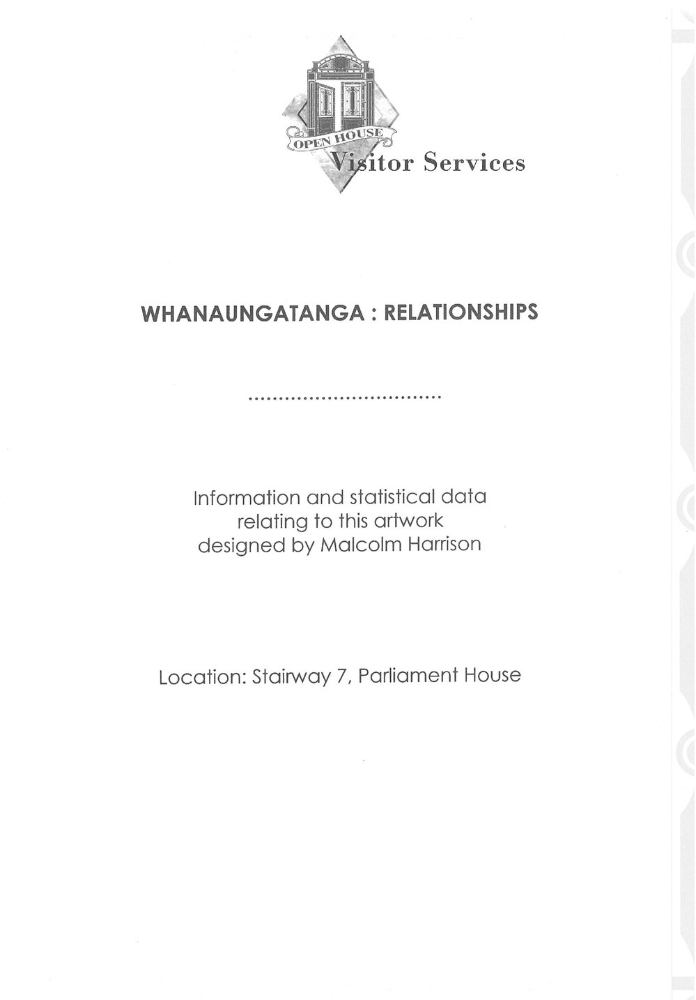 Whanaungatanga: Relationships, Malcolm Harrison