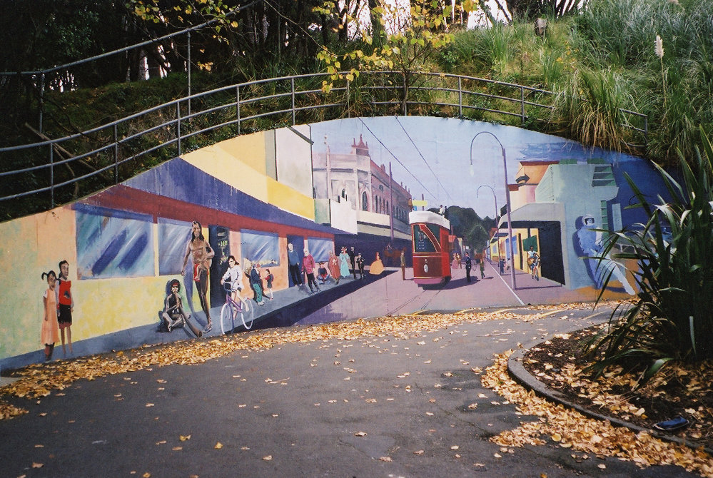 Newtown flats mural, Jamshid Bazgeer and Robert Stewart