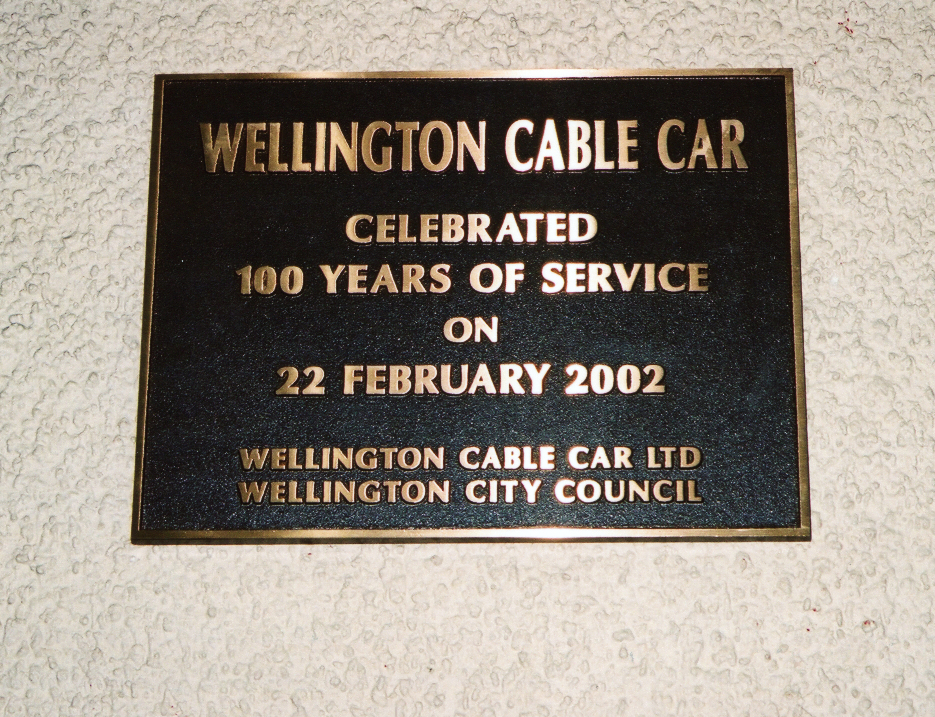 Wellington Cable Car Centenary Plaque