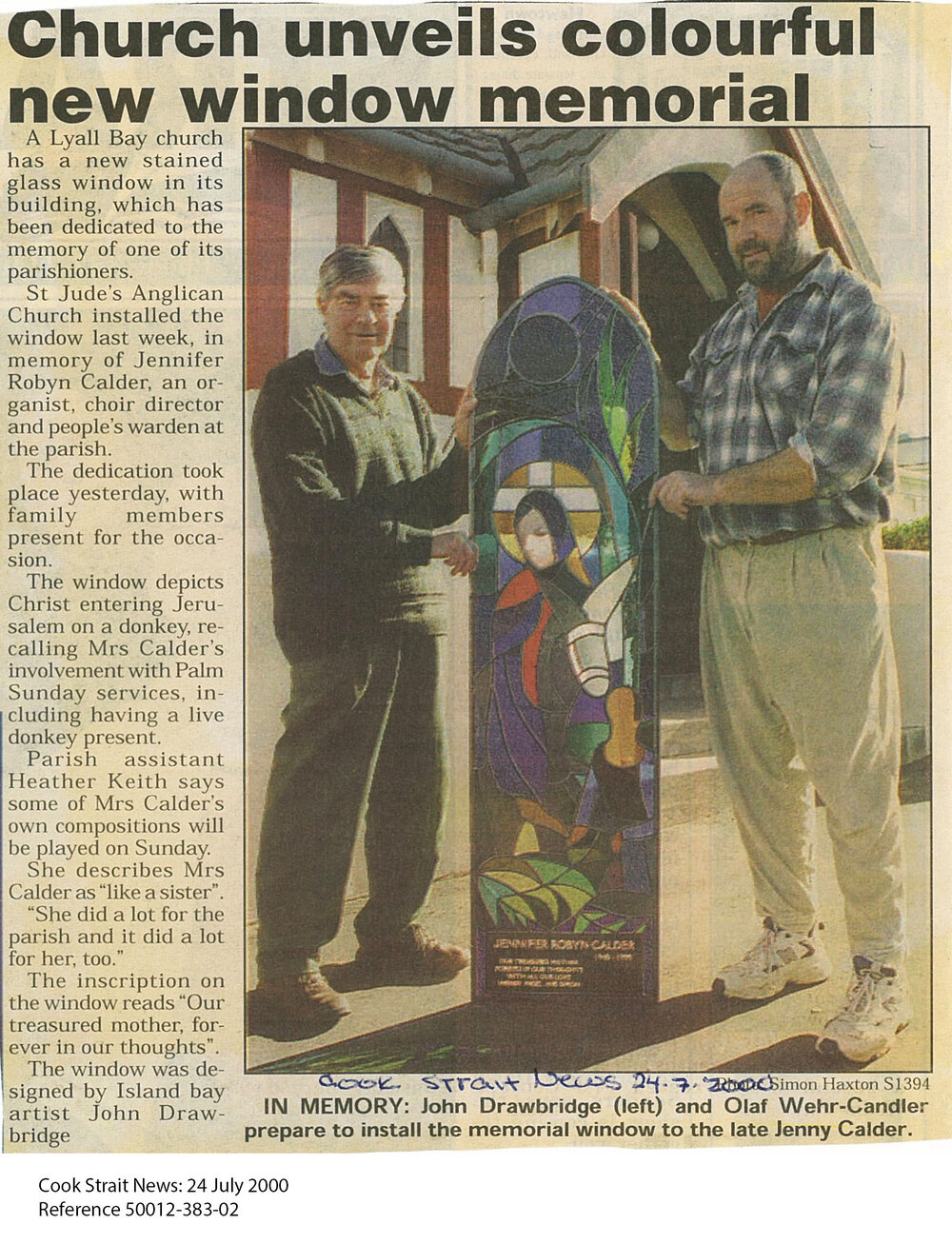 Stained glass window, John Drawbridge