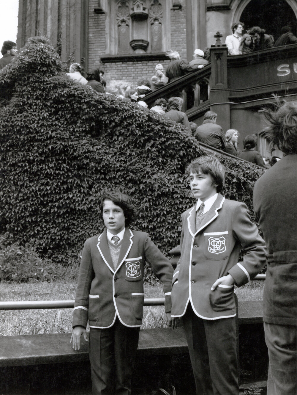 St Patrick's College students attending the funeral of Cardinal McKeefry
