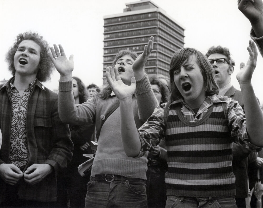 Sunday Christian outdoor service 