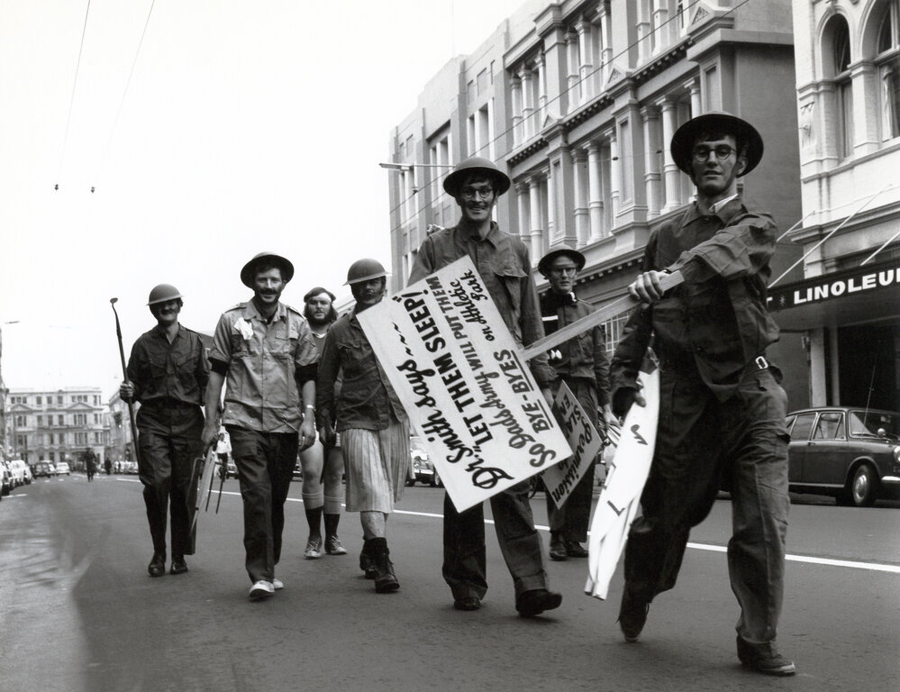 Pre-rugby game parade