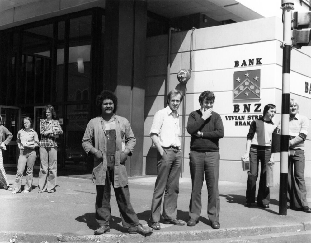 Spectators of a protest march