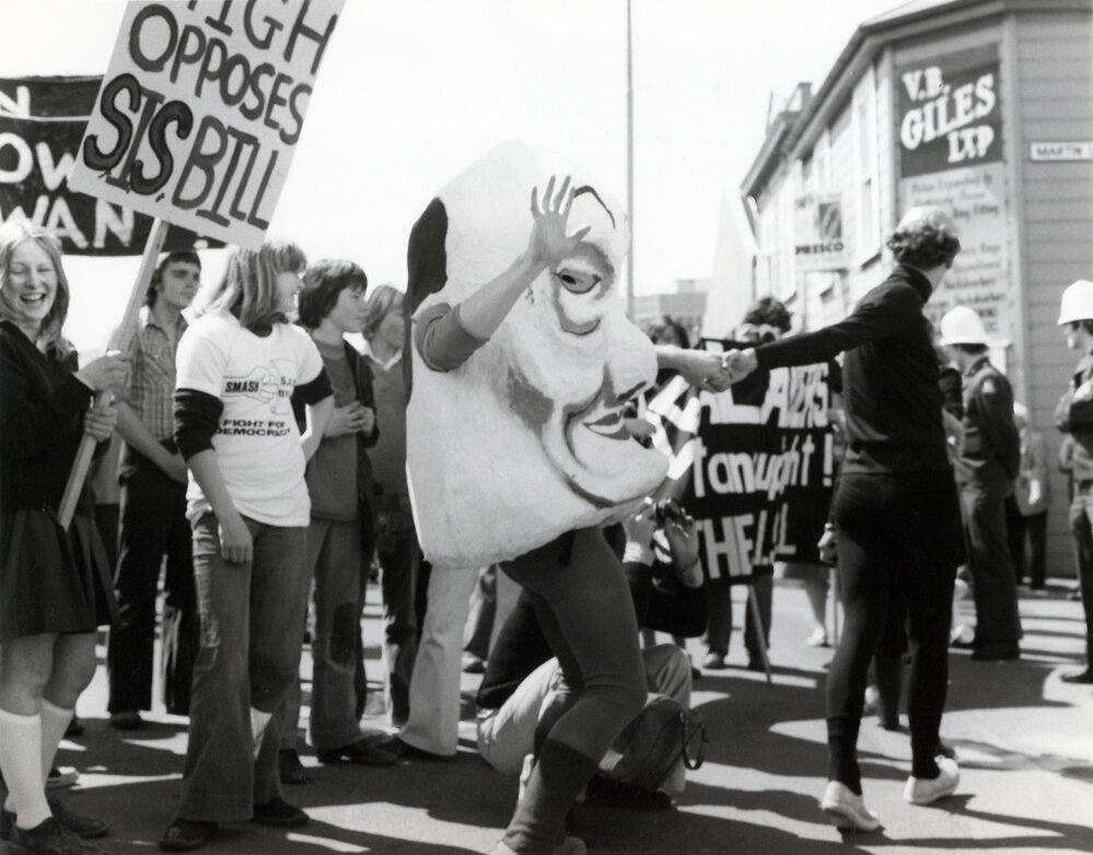 Protest on Taranaki Street