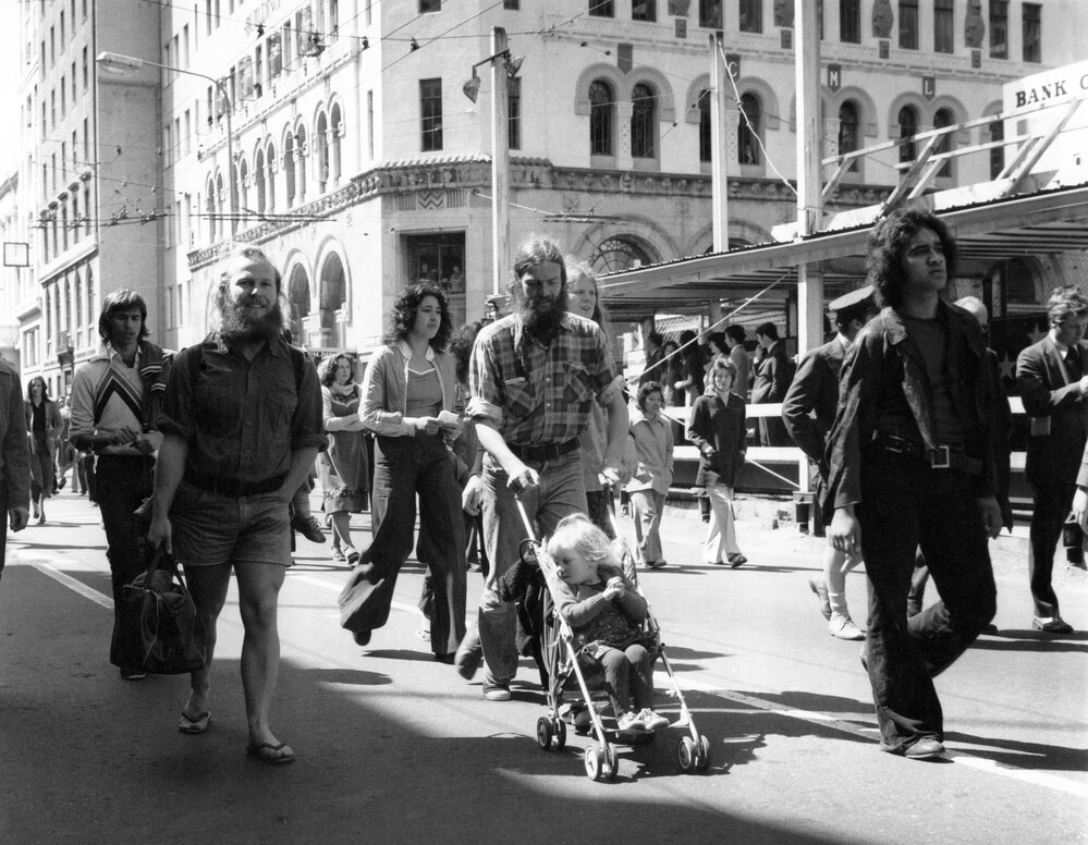 Protestors in Willis Street