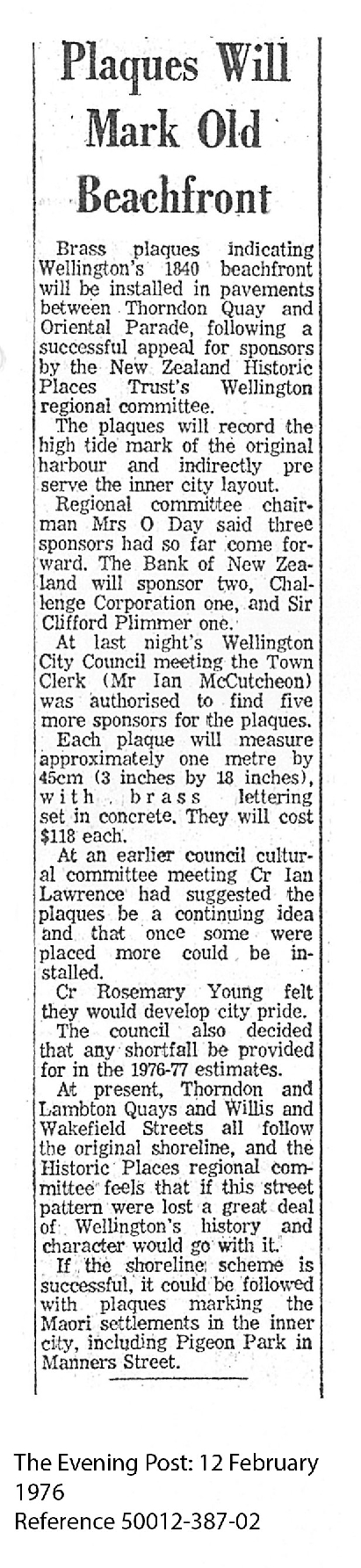 Shoreline marker plaques 