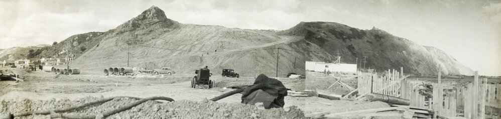 Early Airport construction at Moa Point