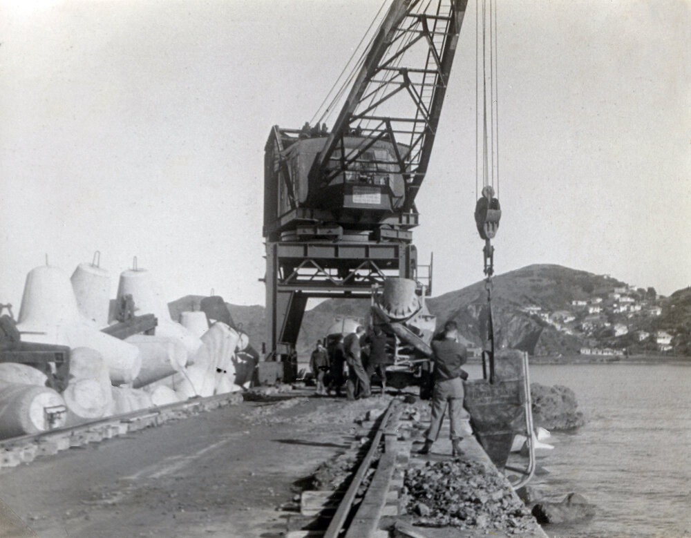 Concrete pouring for breakwater