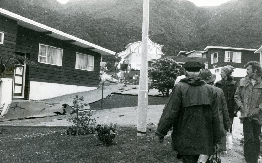 Flood damage in Fox Street, Ngaio