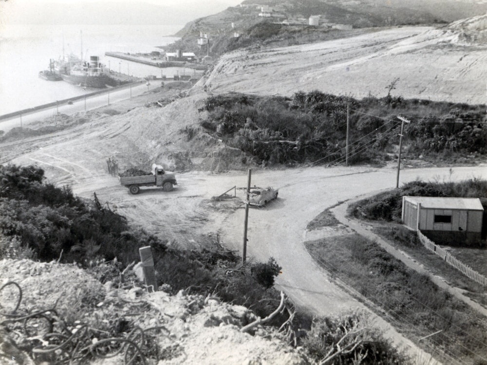 Excavations above Miramar Wharf