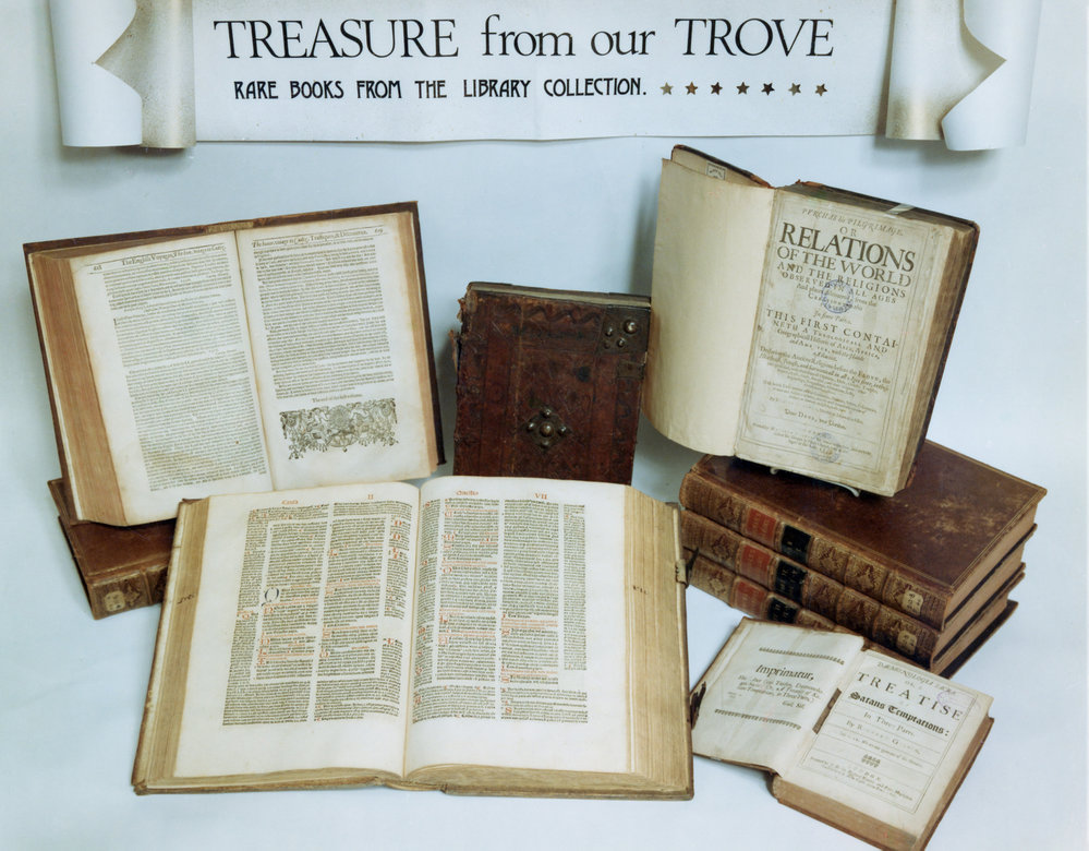 A display of rare books