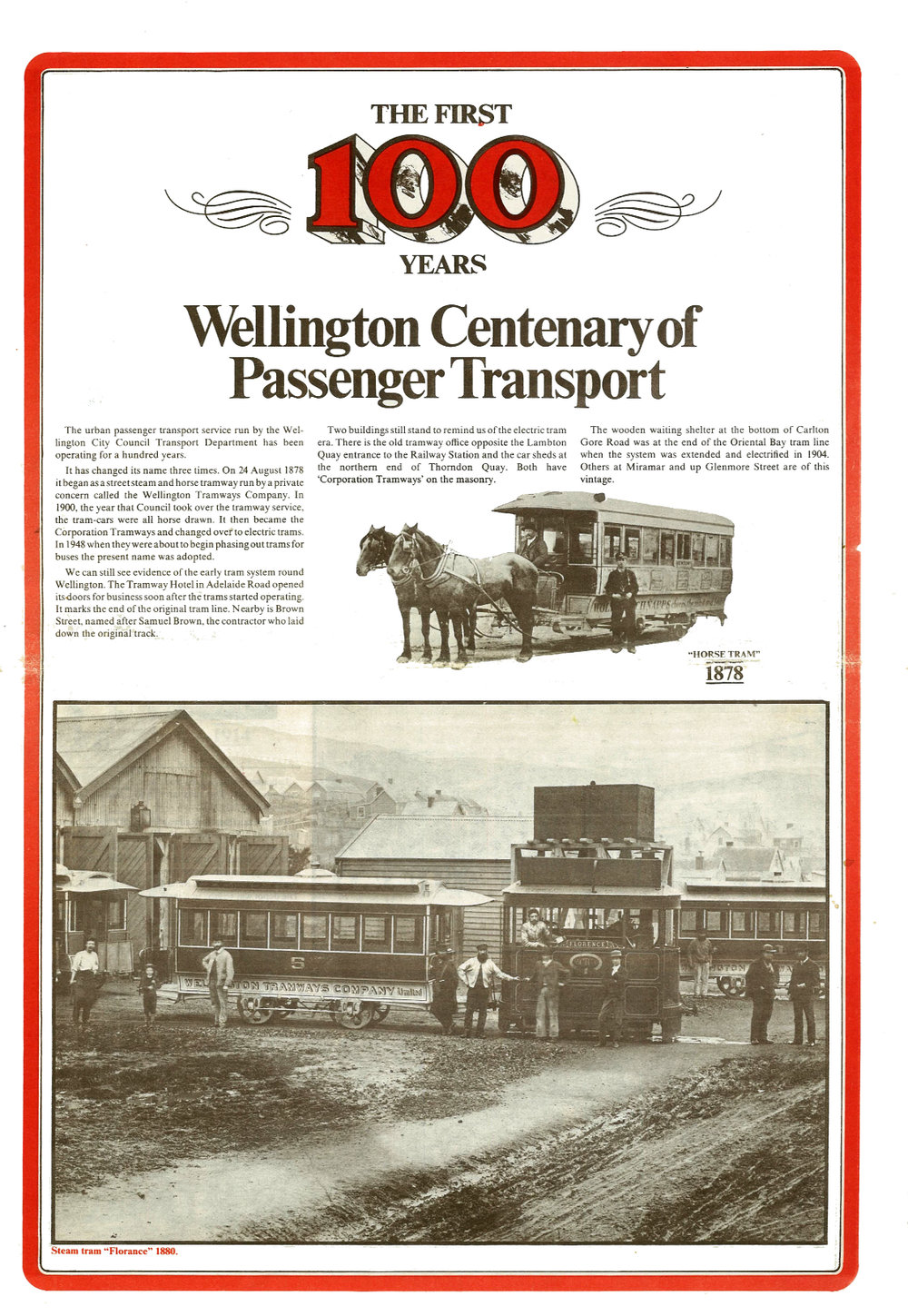  The First 100 Years : Wellington Centenary of Public Transport 