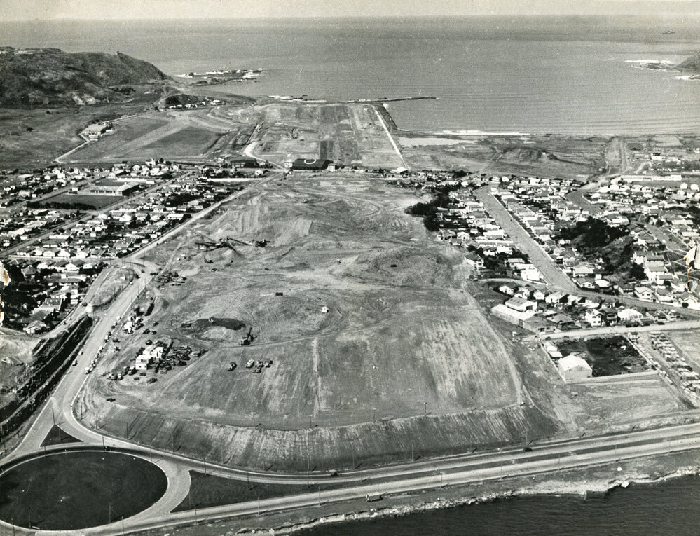 Aerial photograph of Wellington Airport development