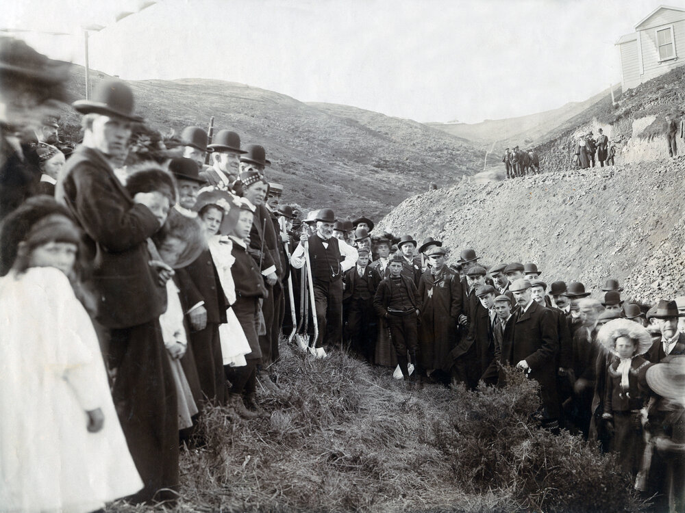 Turning of the first sod of the Kilbirnie Electric Tram Tunnel
