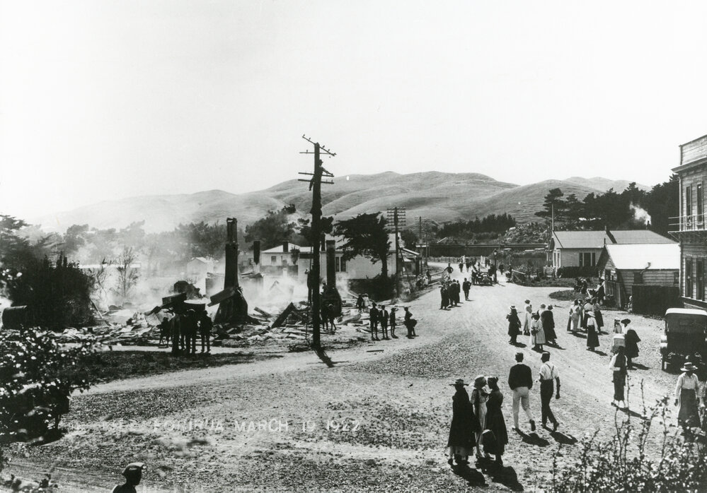 Aftermath of a fire in Porirua