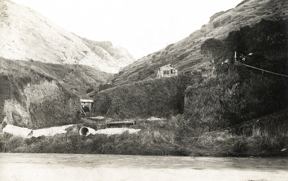 Farm buildings in a gorge