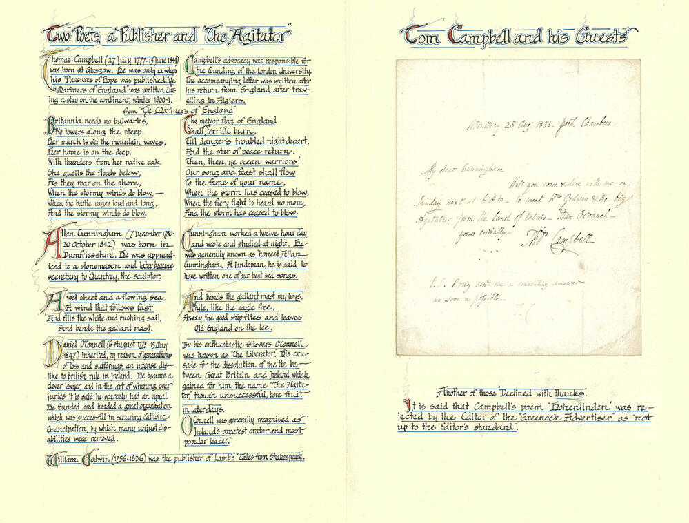 Letter from Thomas Campbell to Allan Cunningham