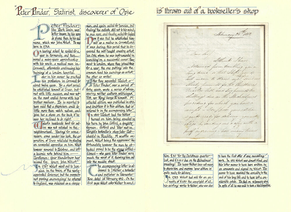 Letter from Peter Pindar to J. Walker