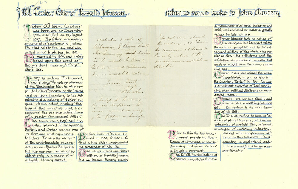 Letter from J. W. Crocker to John Murray