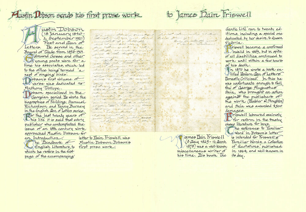 Letter from Austin Dobson to James Hain Friswell