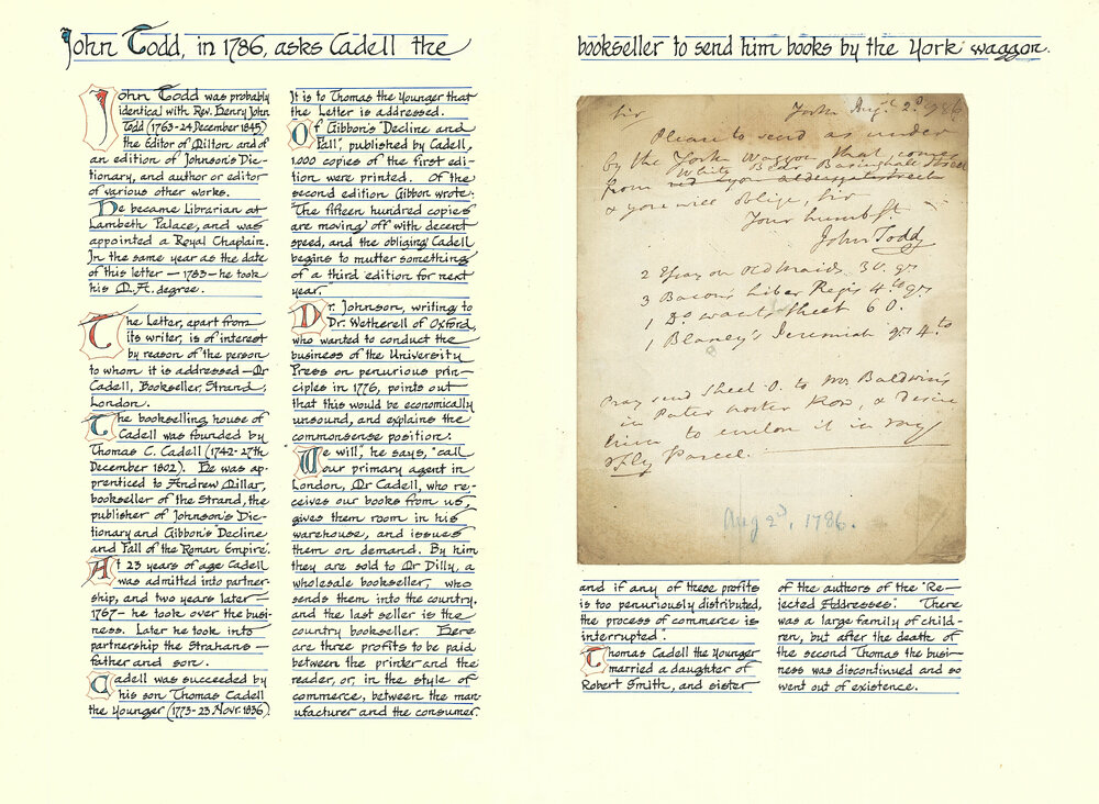 Letter from John Todd to Thomas Cadell