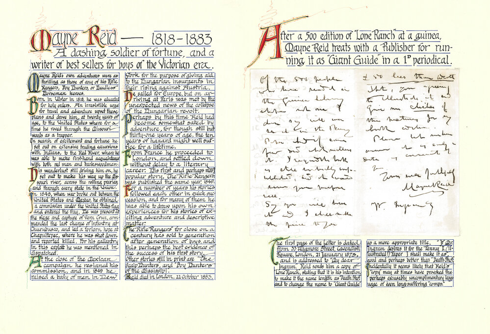 Note from Thomas Mayne Reid to a publisher