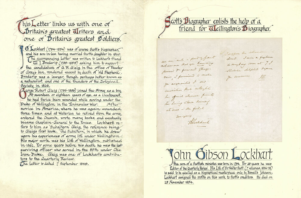 Letter from J. G. Lockhart to W. J. Boderip