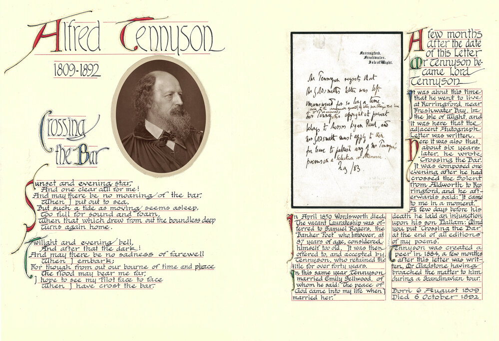 Note from Lord Tennyson to a Mr. Goldsmith