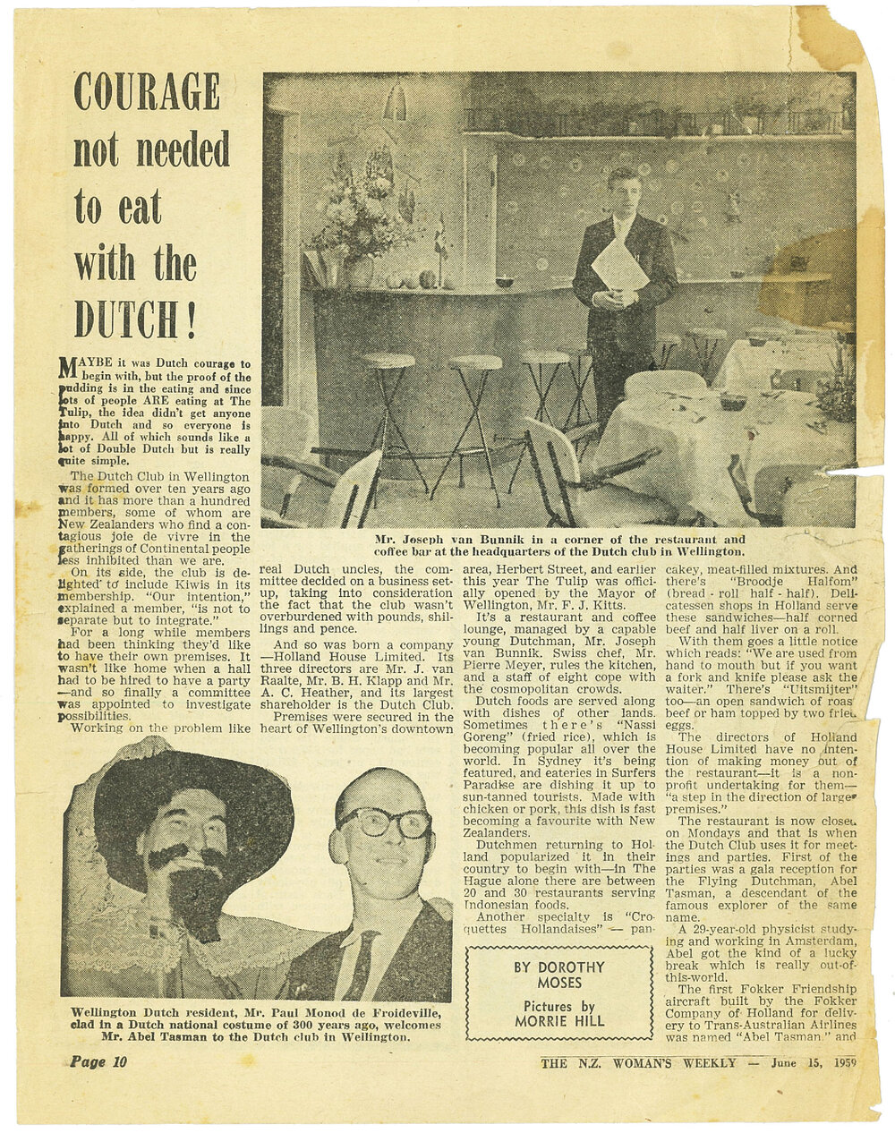 Courage not needed to eat with the Dutch!