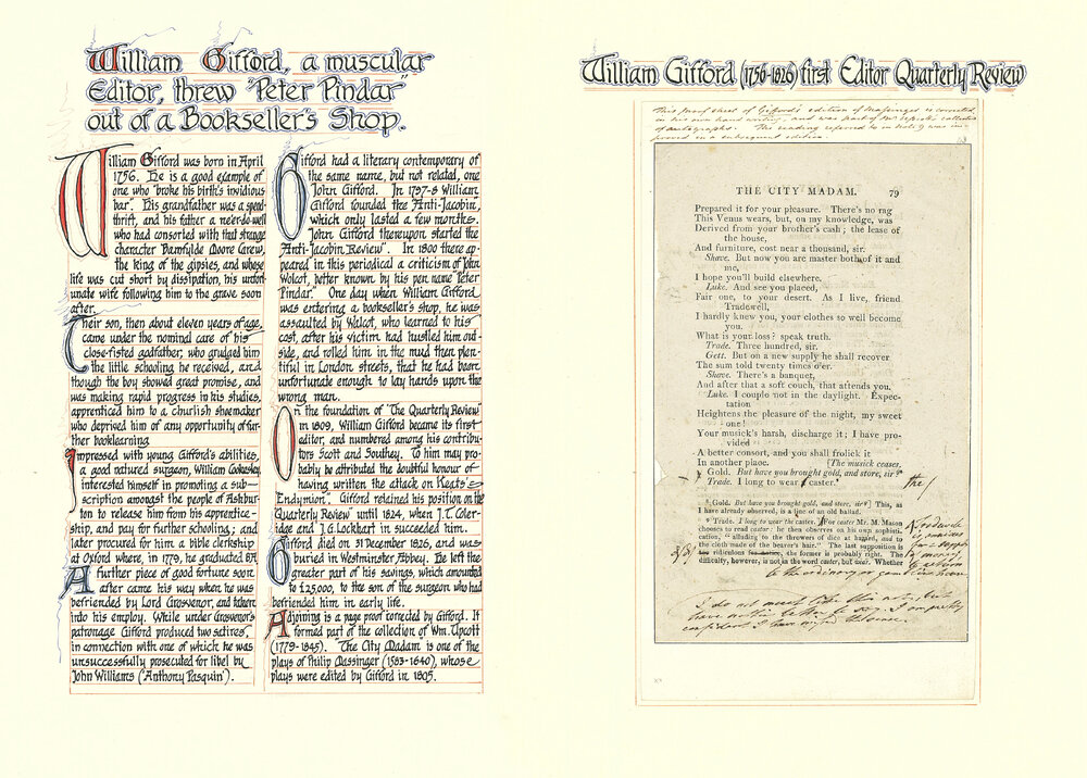 Edited proof of Massinger play by William Gifford