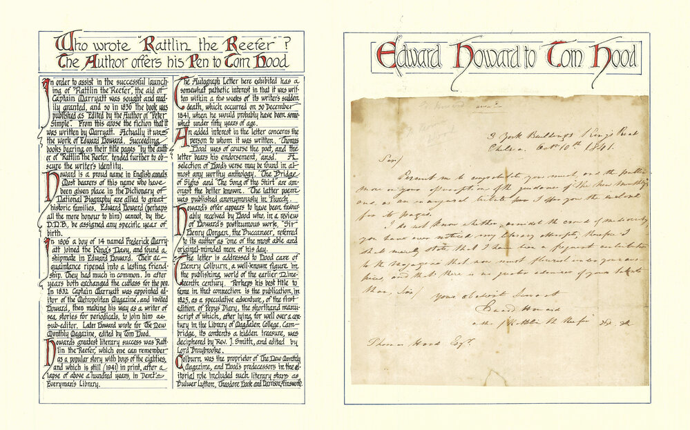 Letter from Edward Howard to Thomas Hood