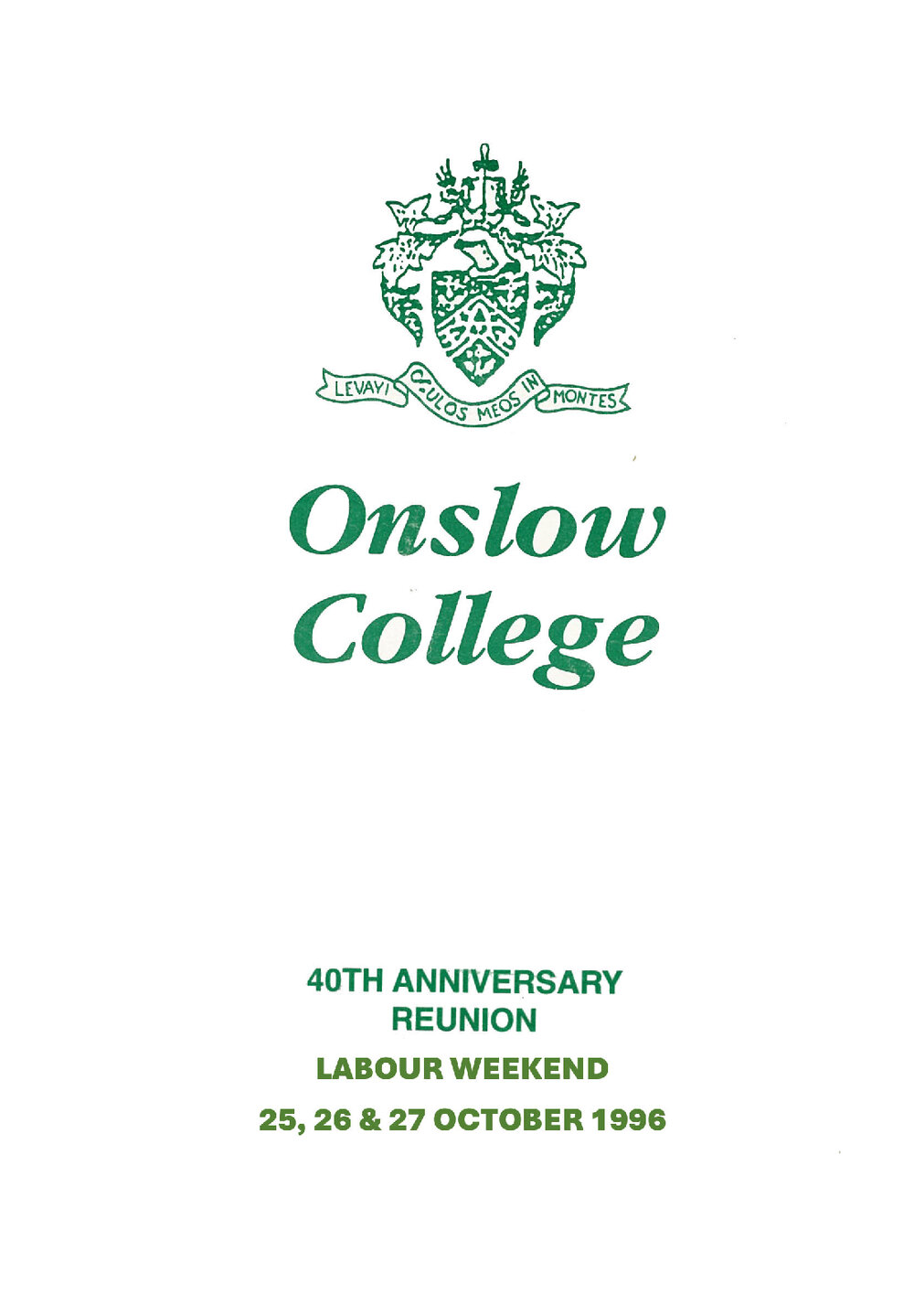 Onslow College 40th Anniversary Reunion (1996)