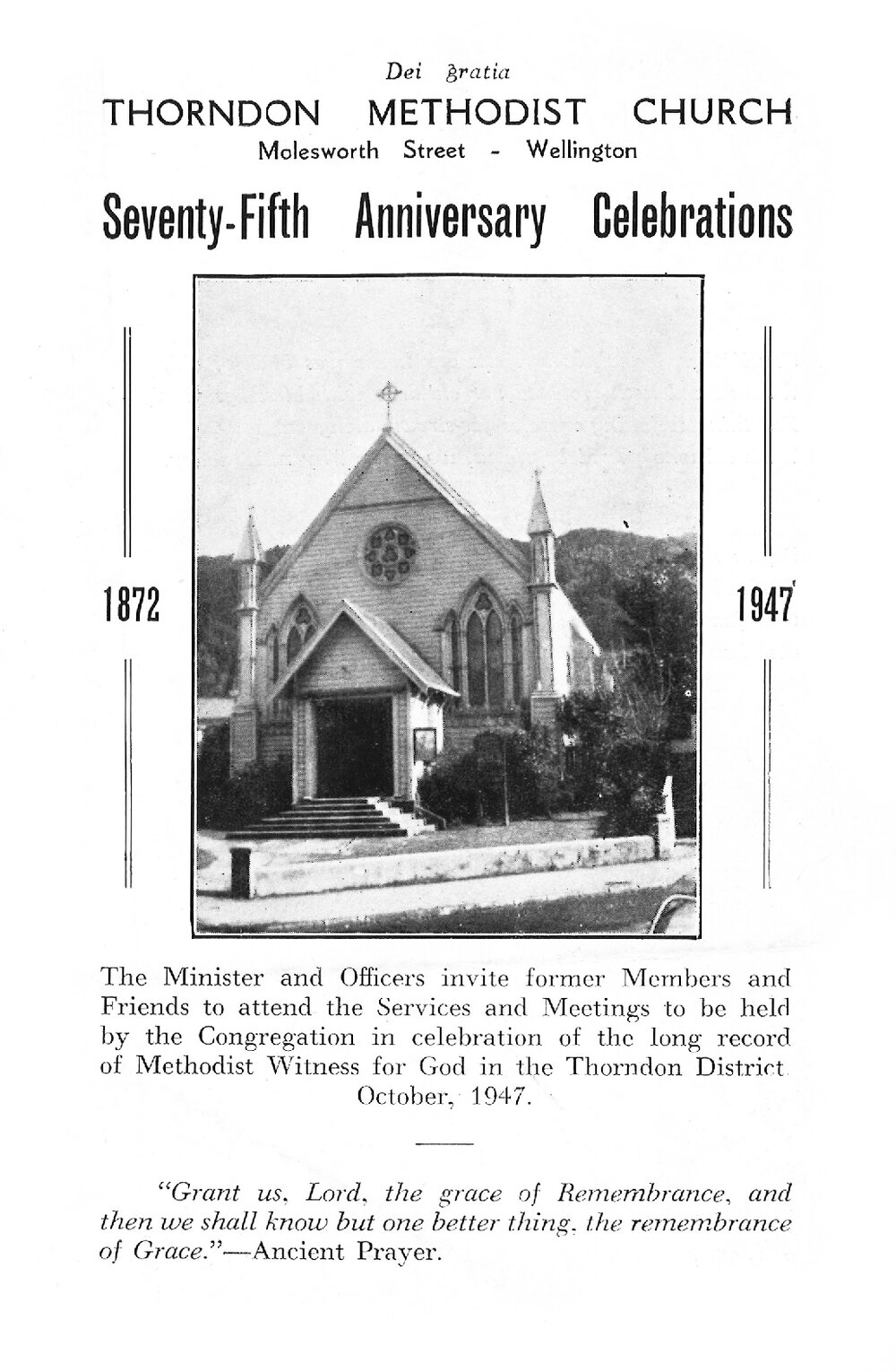 Thorndon Methodist Church: Seventy-Fifth Anniversary Celebrations