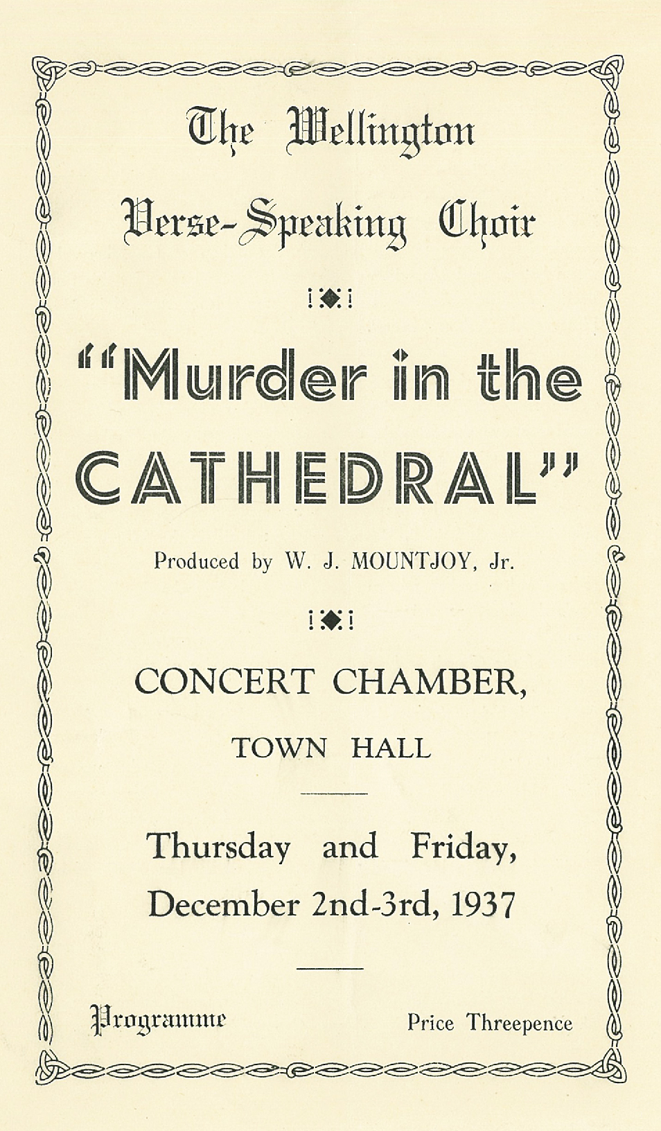 The Wellington Verse-Speaking Choir: "Murder in the Cathedral"