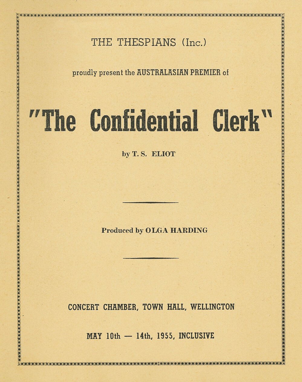 The Thespians Inc.: "The Confidential Clerk"