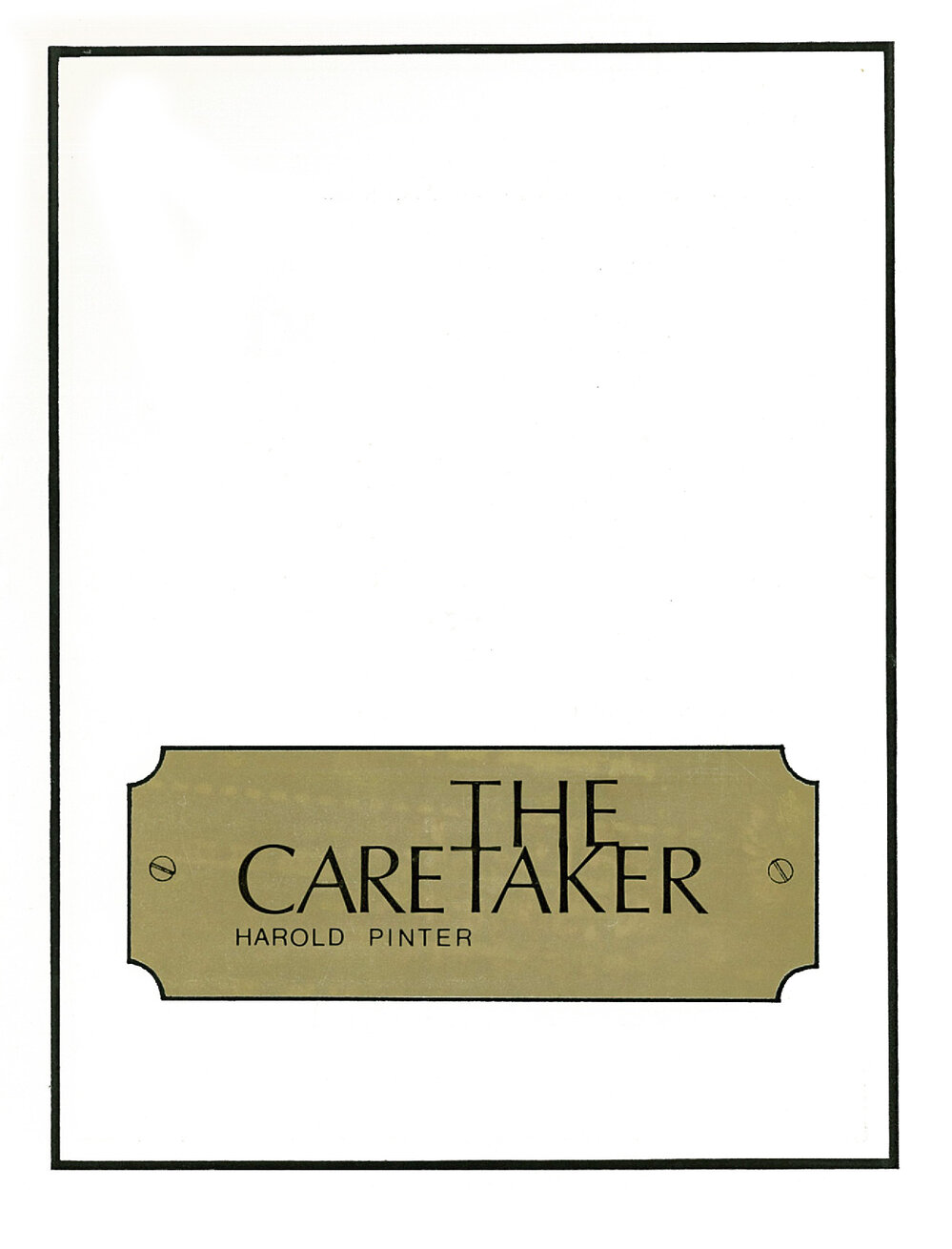 Downstage Theatre: "The Caretaker"