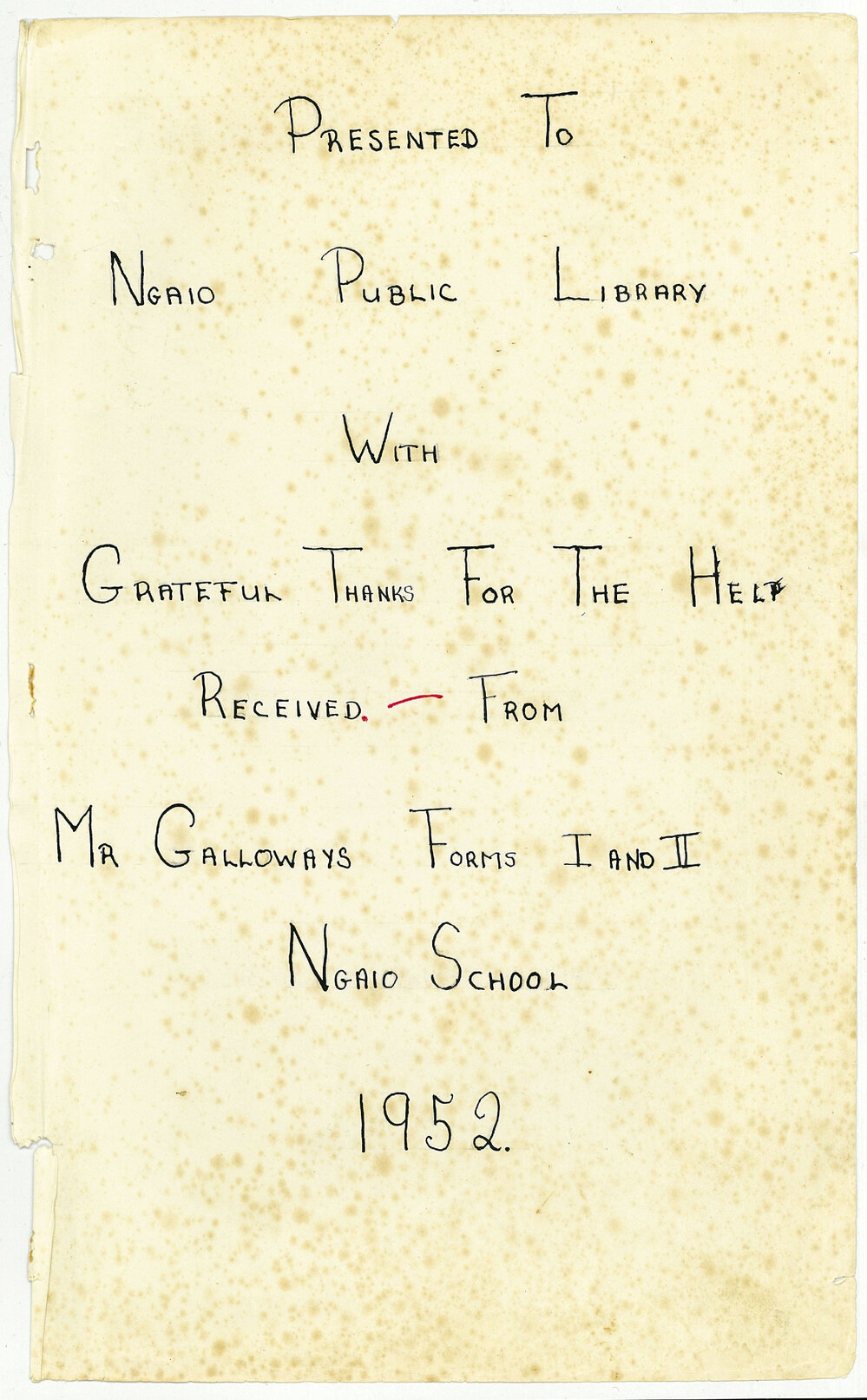 Ngaio Survey, 1952 