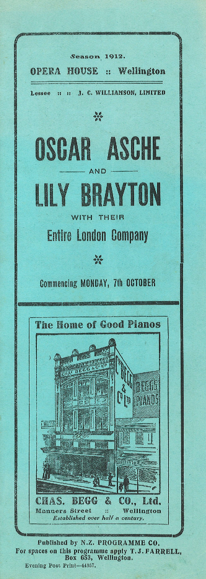 1912 season: Oscar Asche and Lily Brayton