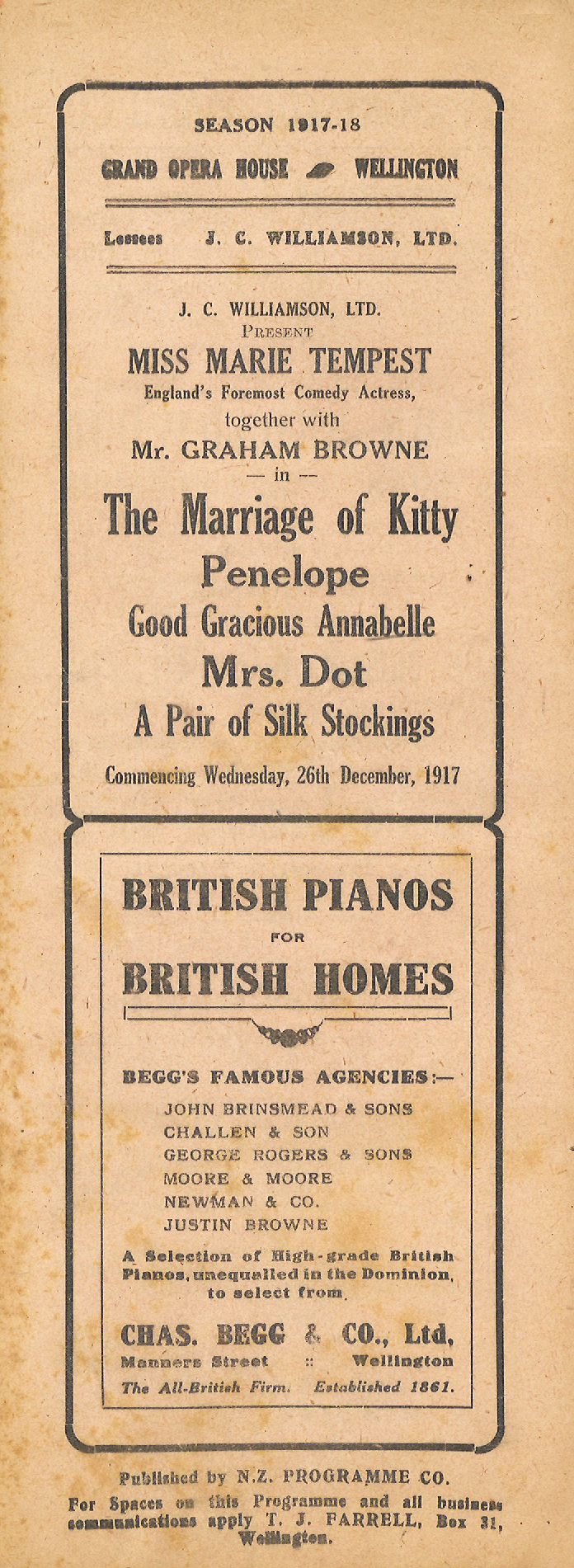 J.C. Williamson: "The Marriage of Kitty" and other plays