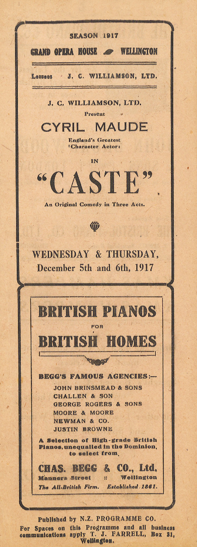 J.C. Williamson: "Caste"