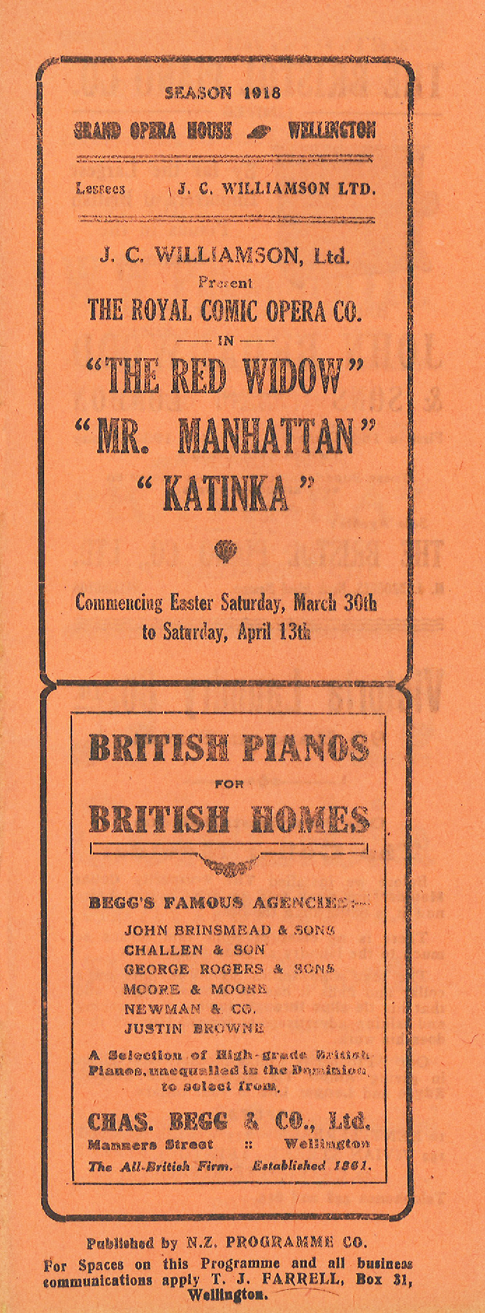 J.C. Williamson: "The Red Widow"