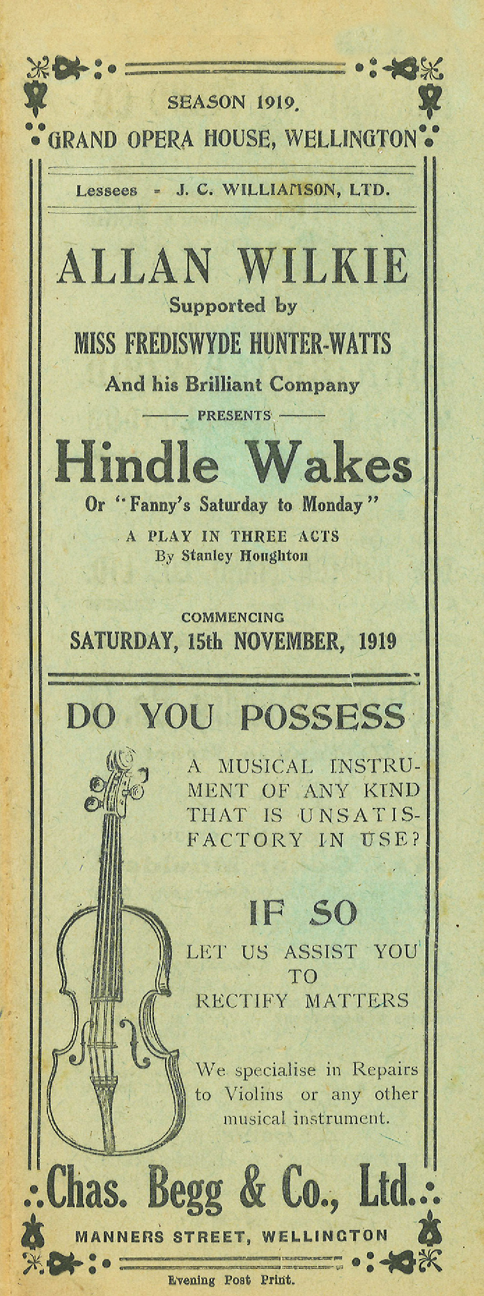 Allan Wilkie: "Hindle Wakes"