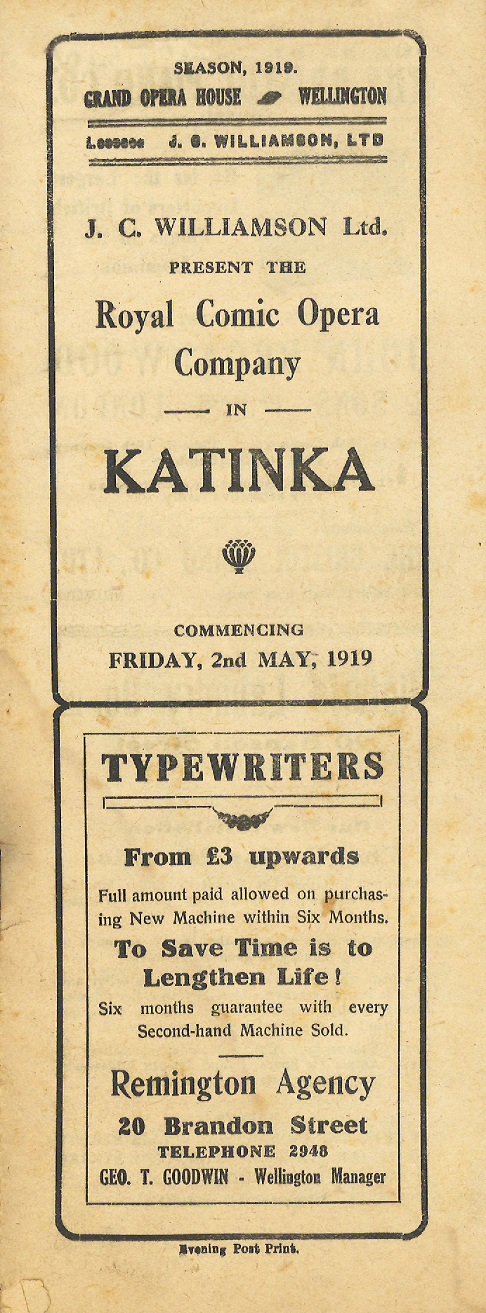 J.C. Williamson: "Katinka"